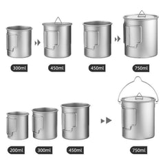 Outdoor Pure Titanium Water Cup Camping Portable Titanium Alloy Travel Mug