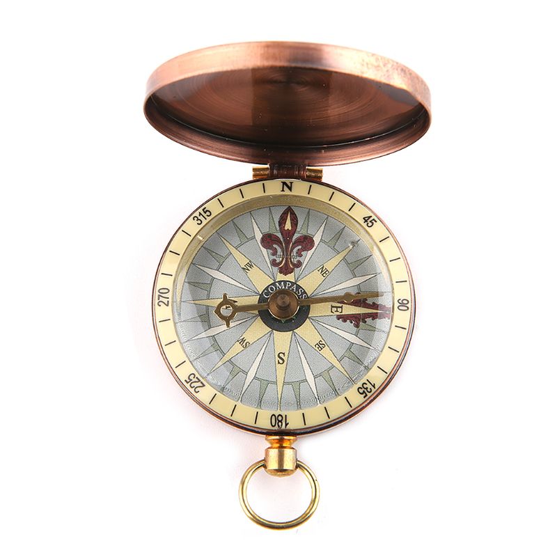 Bronze flip compass