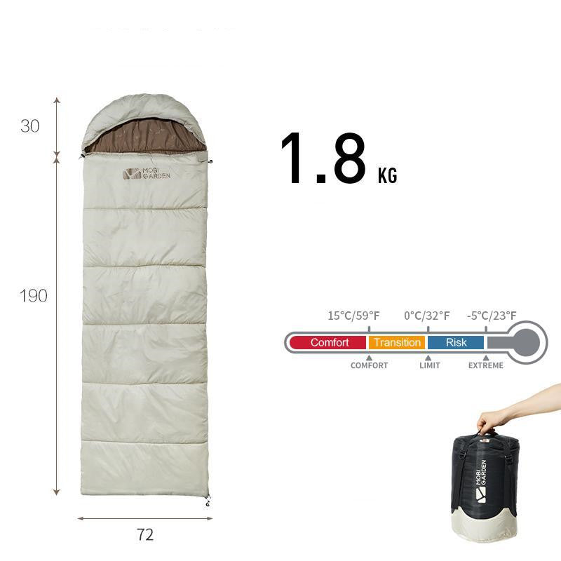 Sleeping Bag Mummy Outdoor Camping Thickened In Winter