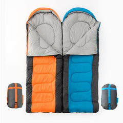 Outdoor Interlocking Hooded Camping Envelope Sleeping Bag