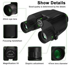 Outdoor binoculars 10x25 small Paul High-definition mini portable low-light night vision pockets glasses