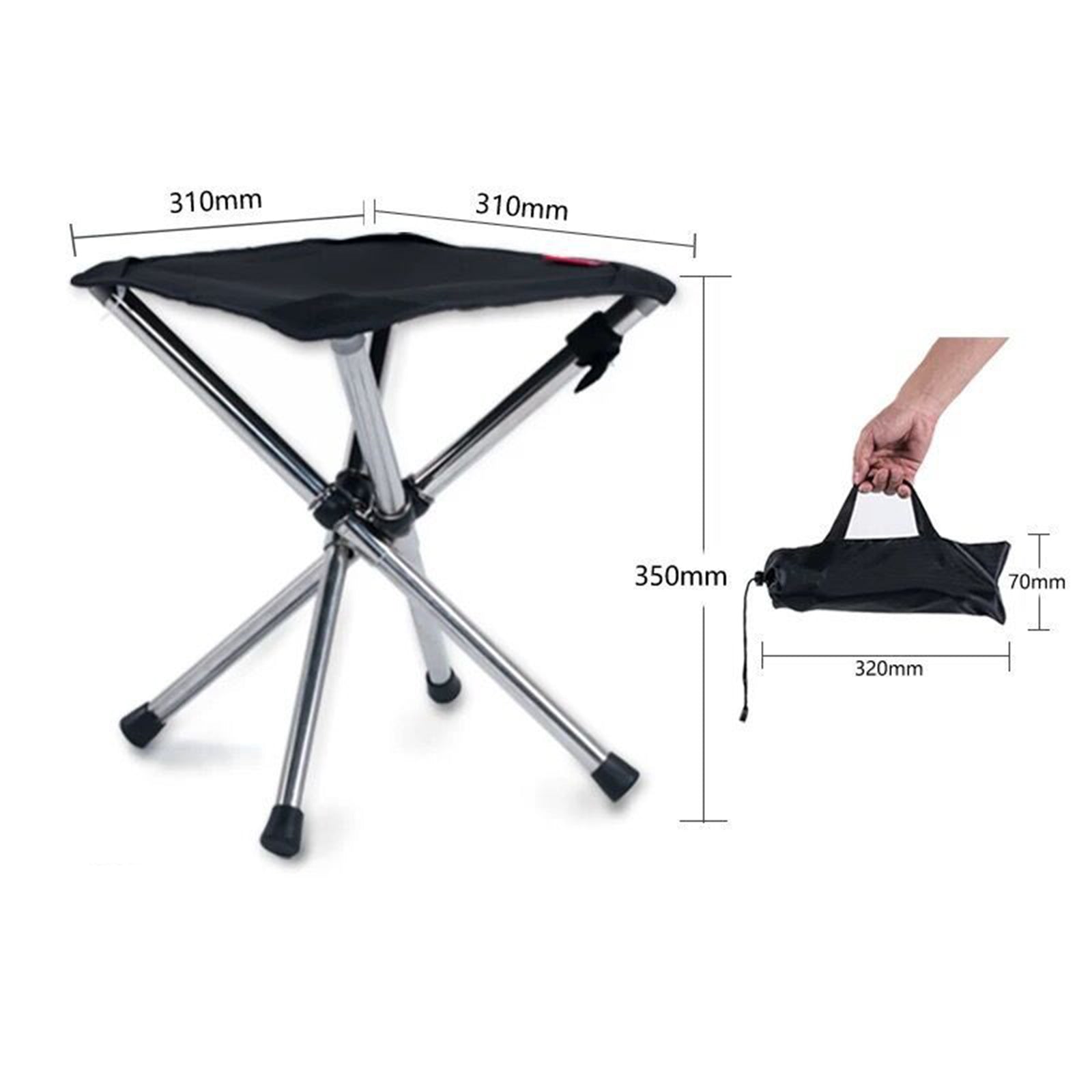 Tie Stainless Steel Camping Chair Bench