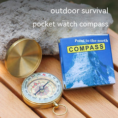 Pocket Watch Retro Flip Compass Outdoor Climbing Multifunctional Lidded Luminous