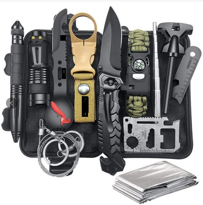 14 in 1 Outdoor Emergency Survival Gear Tool Kit